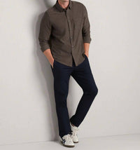 RHONE Wfh Button-down Shirt in cafe noir heather - men's shirt - alternate view