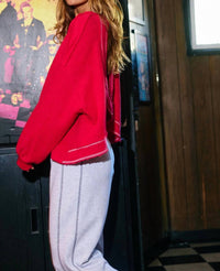 Bucketlist - Trinity Overlap Open Back Oversize Fit Reverse Stitched Top