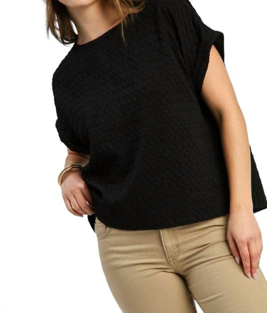 Umgee - Jacquard Back Buttons Top