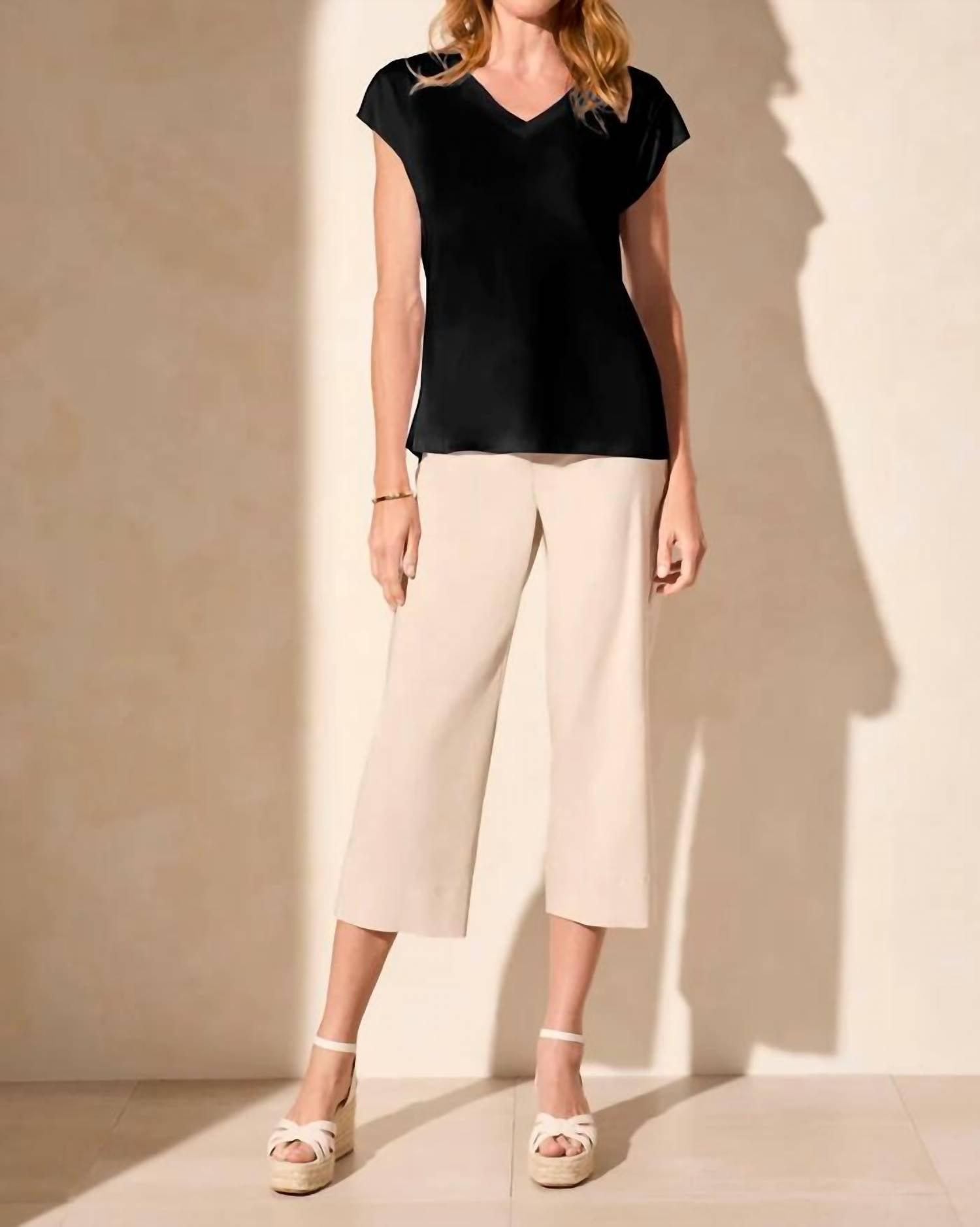 Tribal - V-Neck Cap Sleeve Top