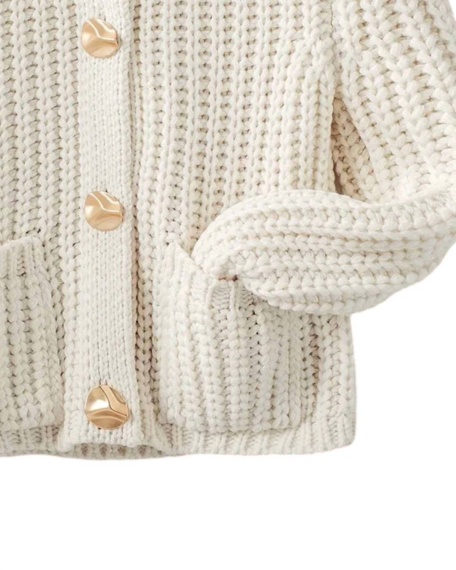 Urban Daizy - Women's Chunky Button Knit Cardigan