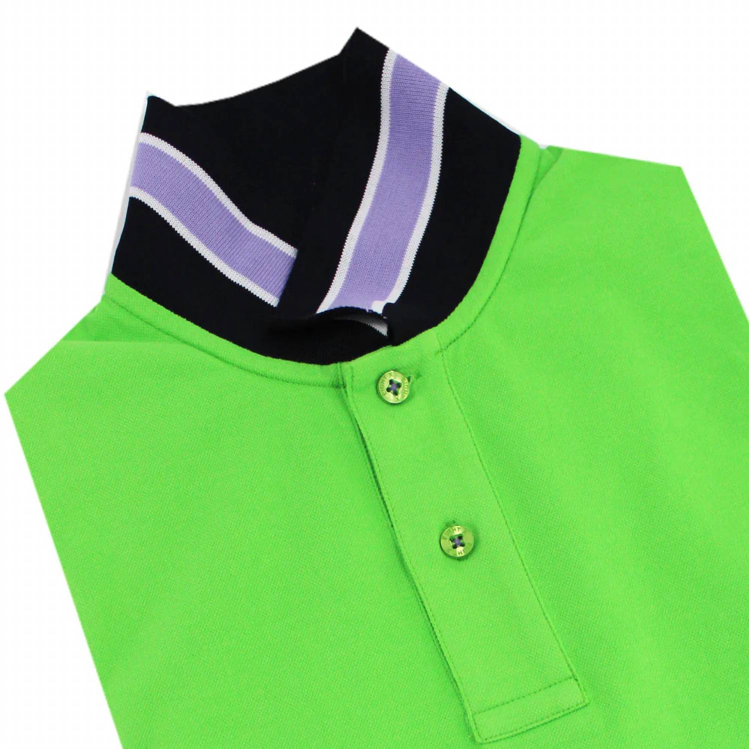 Eight X - Double Sided Black Collar With Multi Colored Stripes Polo