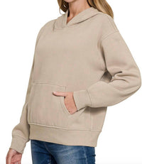 Zenana - Cozy Fleece Hooded Sweatshirt