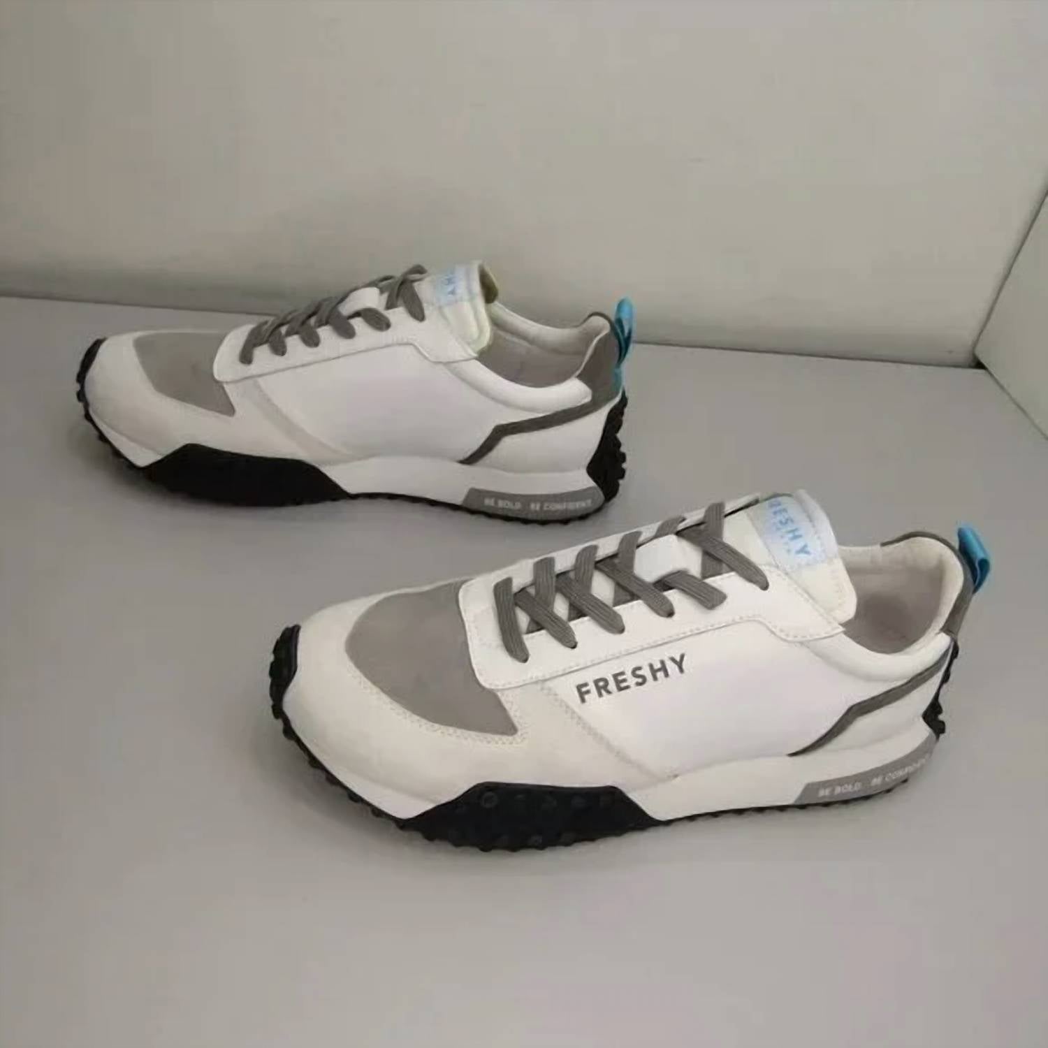 Freshy Men's Smoove Low-top Trainer Sneakers in blue white - men's shoe - detail view