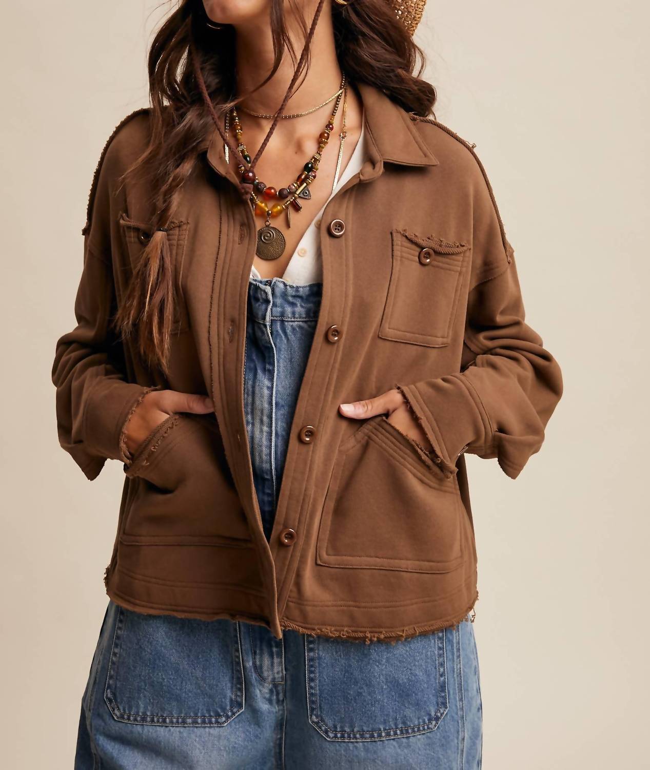 Listicle - Washed Knit Utility Shacket