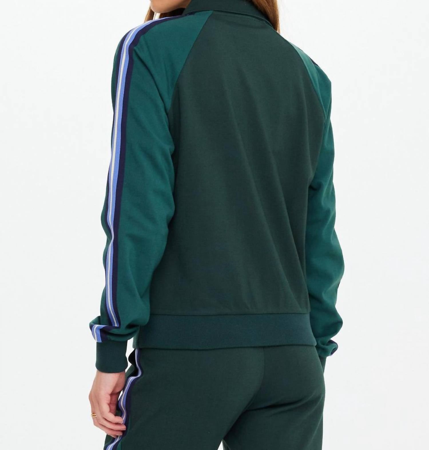 THE UPSIDE Maneki Pari Zip Jacket in green - women's jacket - detail view
