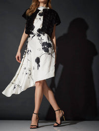 Natori - Asymmetric Pleated Dress