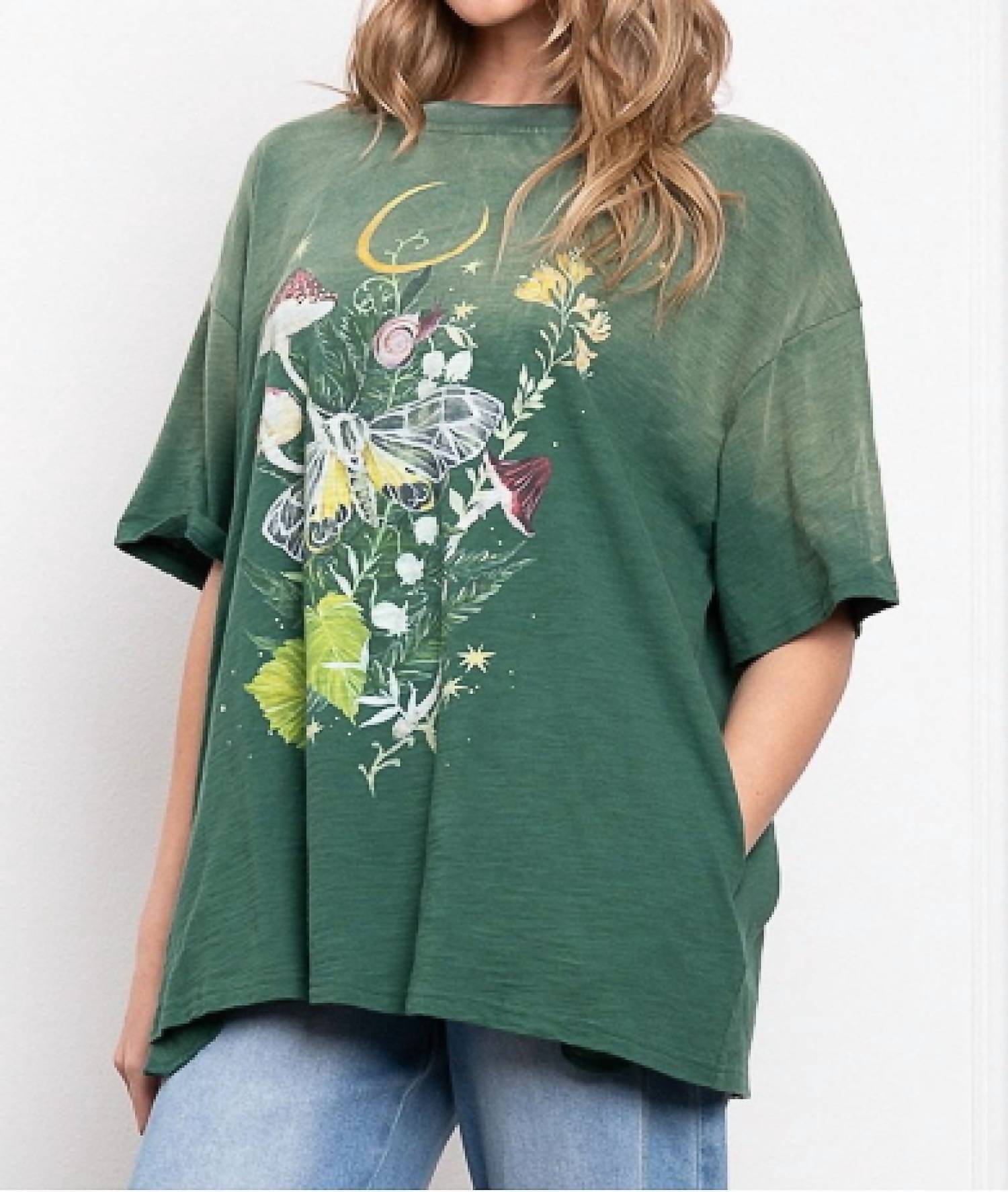 Blue Velvet - Natural Print Mineral Wash Tee