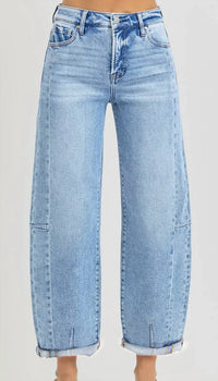 Risen - High Rise Barrel Jeans
