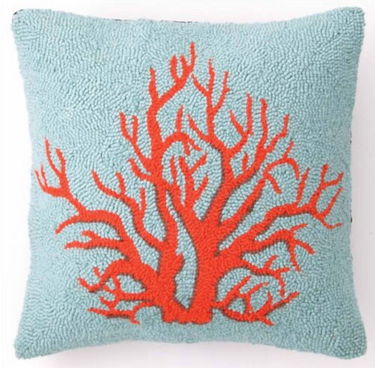 Peking Handicraft - Coral Hooked Pillow