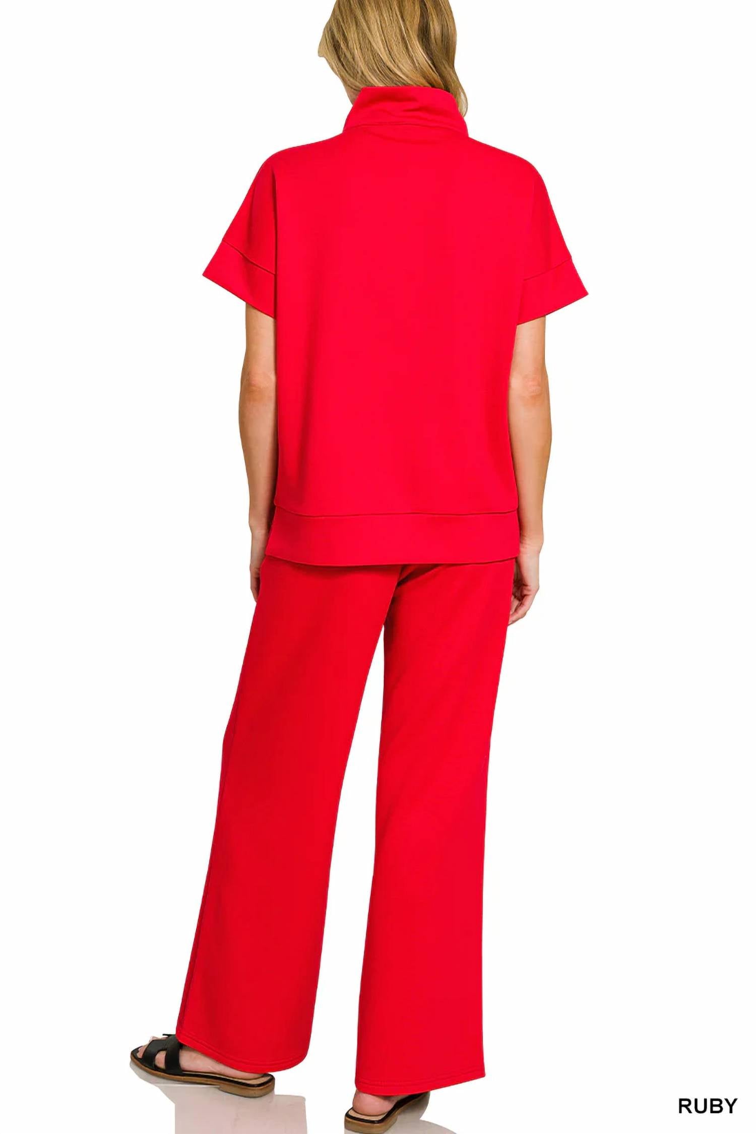 Zenana - Scuba Wide Leg Pants