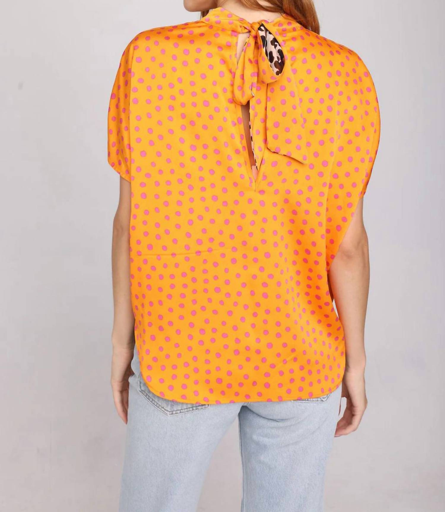 LeLe de Baltzac The Sistina Top in orange - women's blouse - view 4