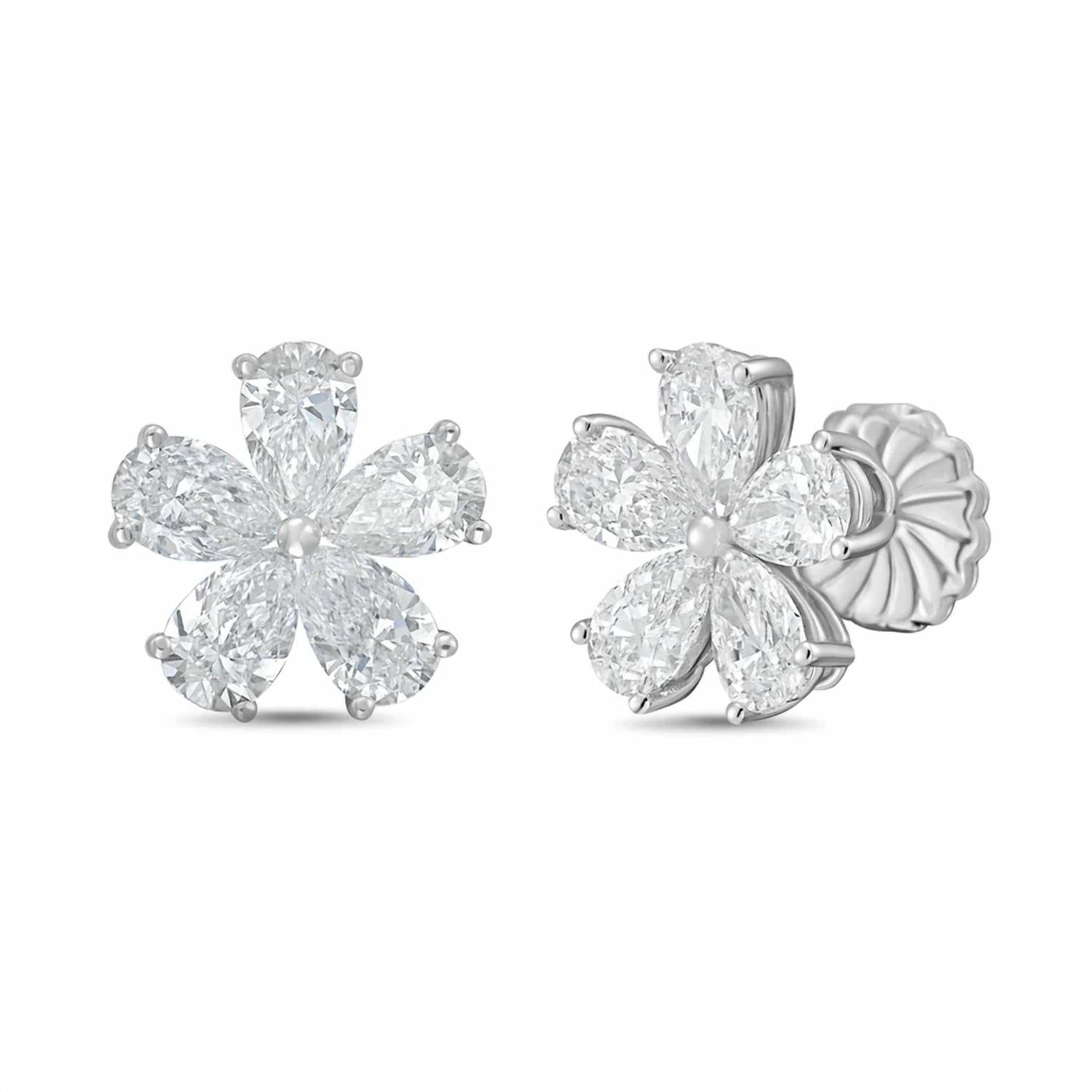 Diana M Jewels - Women's Pear Lab-Grown Diamond Stud Earrings (10.00 Ct TCW) - Bold