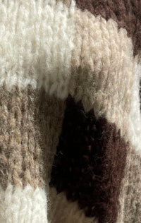 Maiami - Fleecy Alpaca Checkered Cardigan