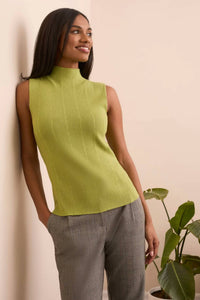 Tribal - Tabitha Textured Sleeveless Mock Neck Top