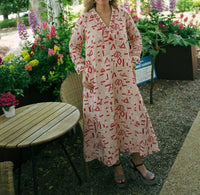 Alamwar - Zainab Tomato Embroidery Maxi Dress