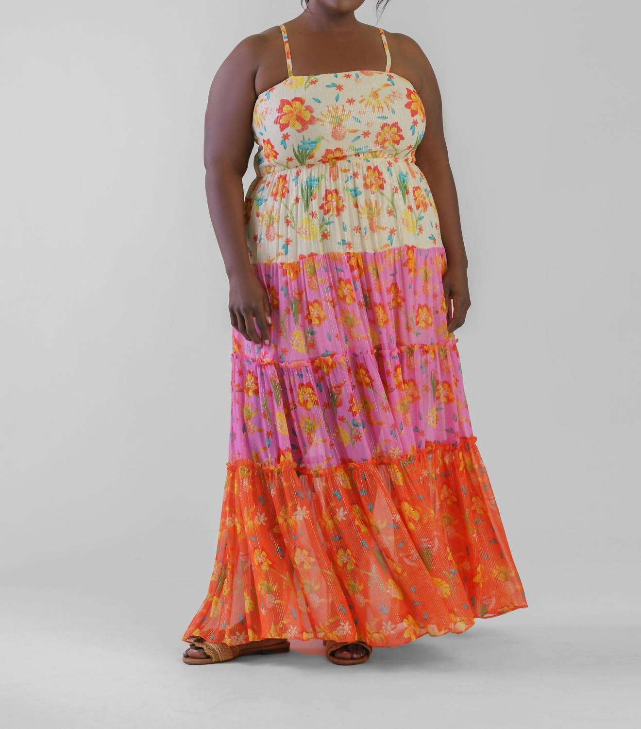 Guapa - Nargis Shimmer Sunset Maxi Dress - Plus