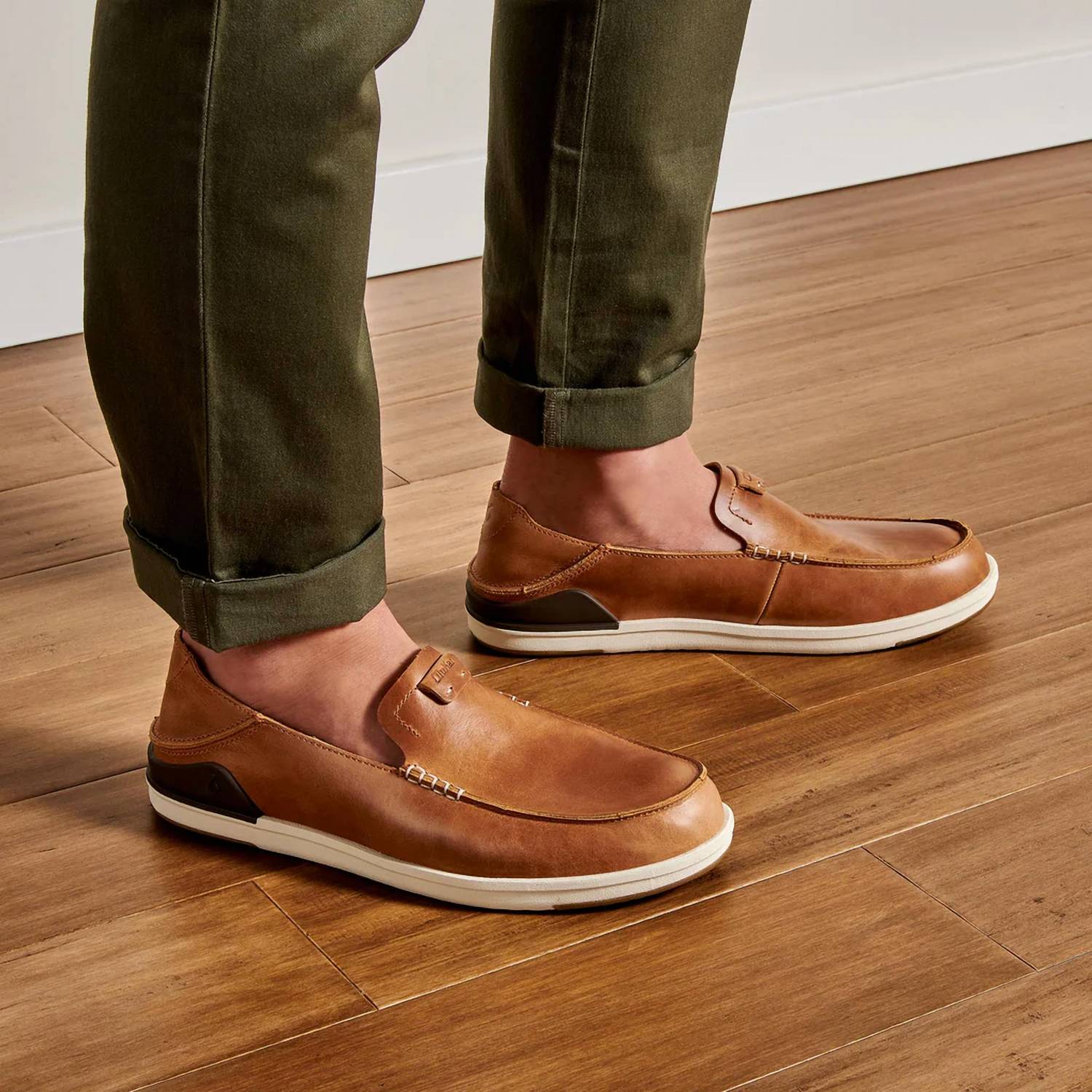 Olukai - Men's Kakaha Leather Slip-on Shoes
