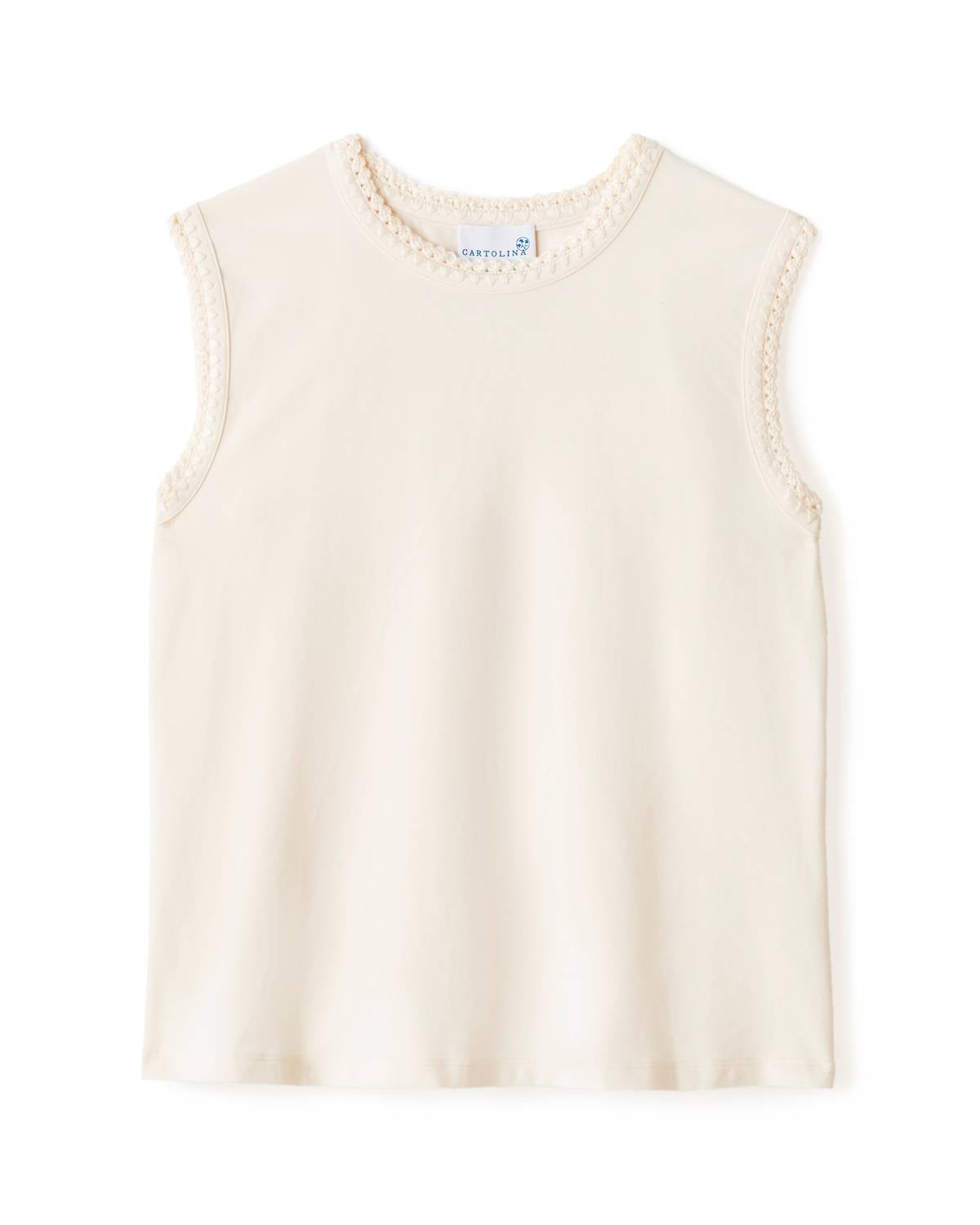 Cartolina Nantucket Women's Logan Crew Neck Tank Top in optic white - women's tank top