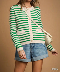 Umgee - Long Sleeve Striped Cardigan