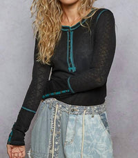 Pol - Round Neck Solid Knit Top