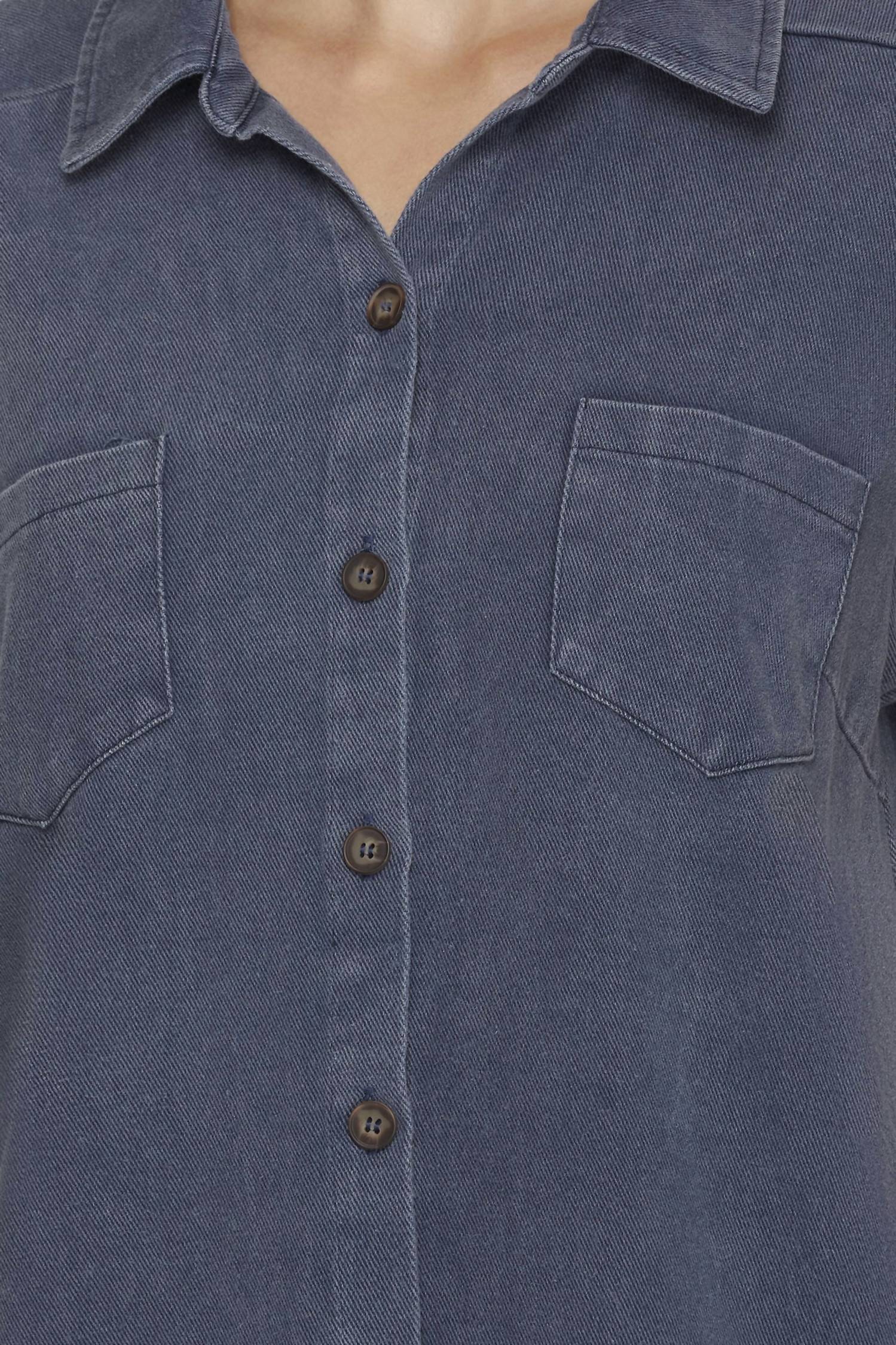 SHE + SKY All-Day Comfort Dress in denim - women's dress - detail view