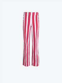 Vilagallo Striped Trousers With Buttons in rojo raya - women's pants - alternate view