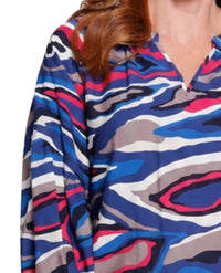 Multiples - 3/4 Raglan Lantern Sleeve Band Collar Top