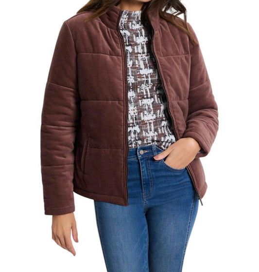 Nic + Zoe - Velvet Puffer Jacket
