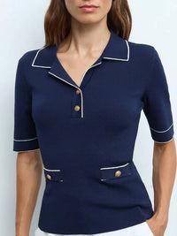 Aldo Martins - Short Sleeve Knit Polo Top