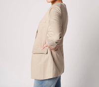 MOON RIVER COFFEE RUN BLAZER in light brown - women's jacket - alternate view