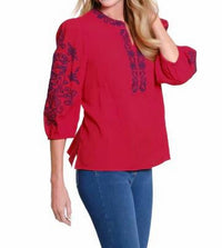 Multiples - Cherry Blossom Embroidered Blouse