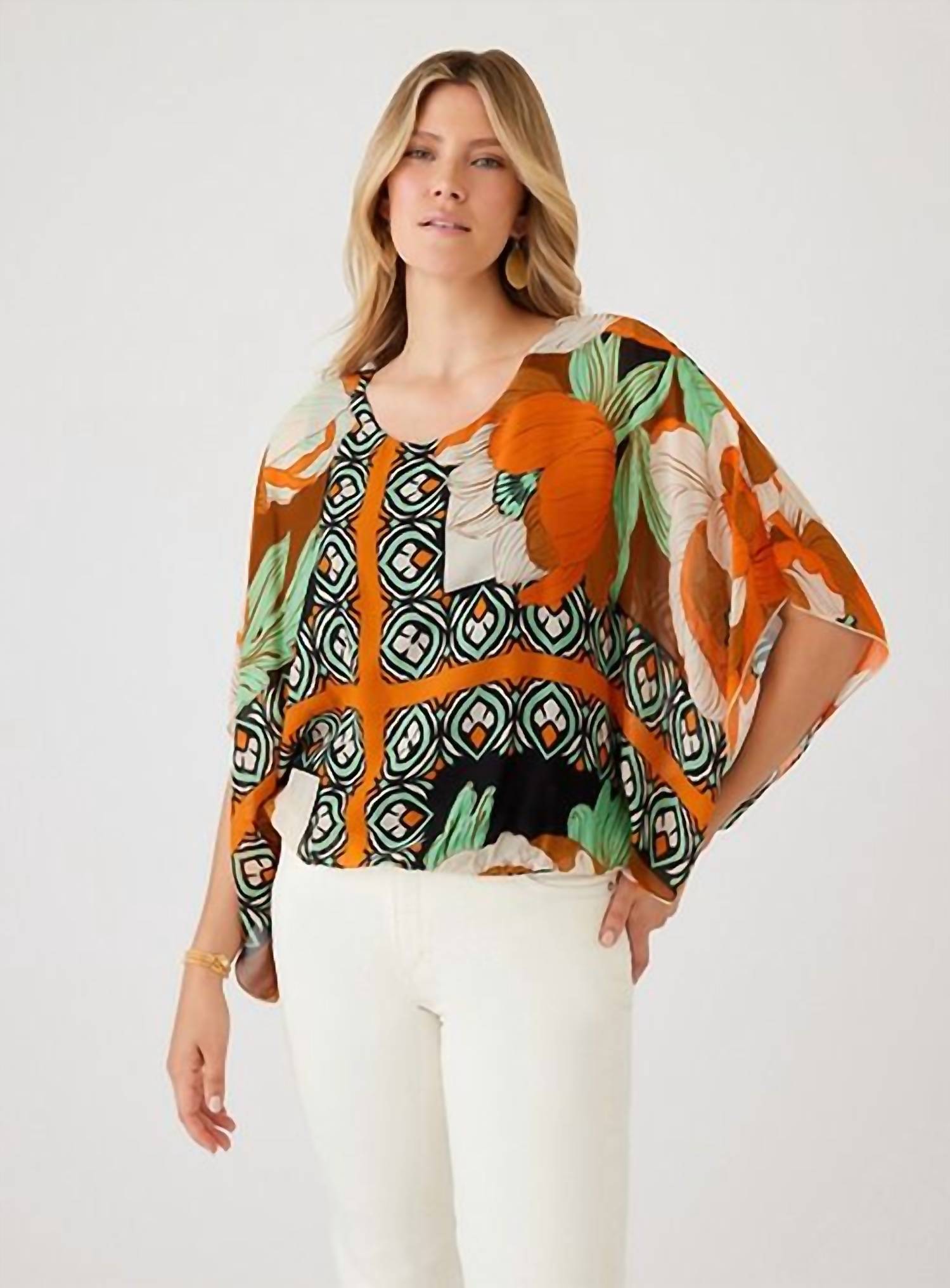 Karen Kane - Mazzie Blouson Sleeve Scarf Top