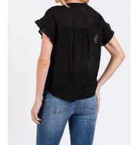 Calista - Ruffle Smocked Button Down Shirt