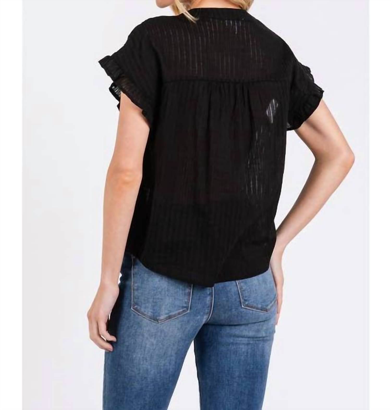 Calista - Ruffle Smocked Button Down Shirt