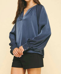 Pinch - Muse Shirred V-neck Blouse
