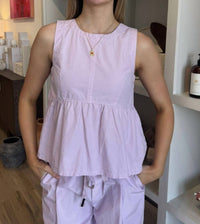 Stateside - Poplin Peplum Sleeveless Top