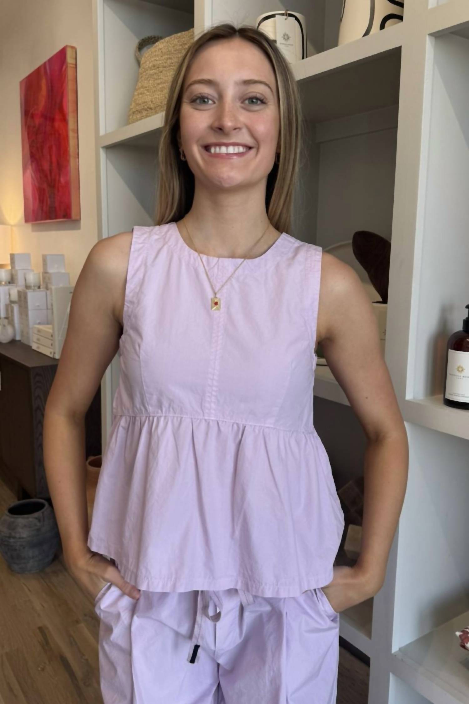 Stateside - Poplin Peplum Sleeveless Top