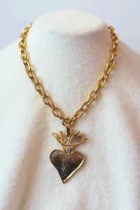 Susan Shaw - Women's Flaming Heart Chain Necklace