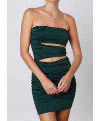 Cason Couture - The Macy Strapless Cut Out Bodycon Mini Dress
