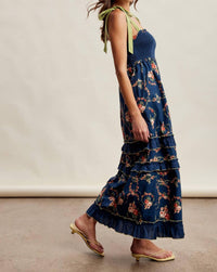 Listicle - Floral Smocked Tiered Maxi Dress