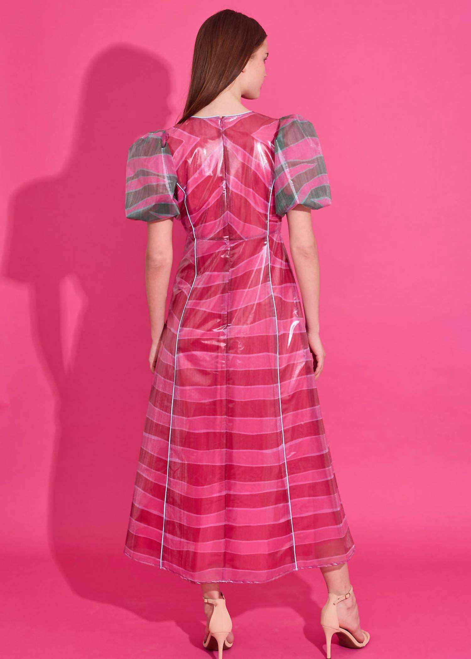 Alden Adair Jillian Midi Dress in ziggy lipstick - women's dress - detail view