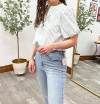 Staccato - Striped Puff Sleeve Blouse