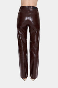 PISTOLA Cassie High Rise Straight Leg Jeans in tobacco croc - women's jeans - alternate view
