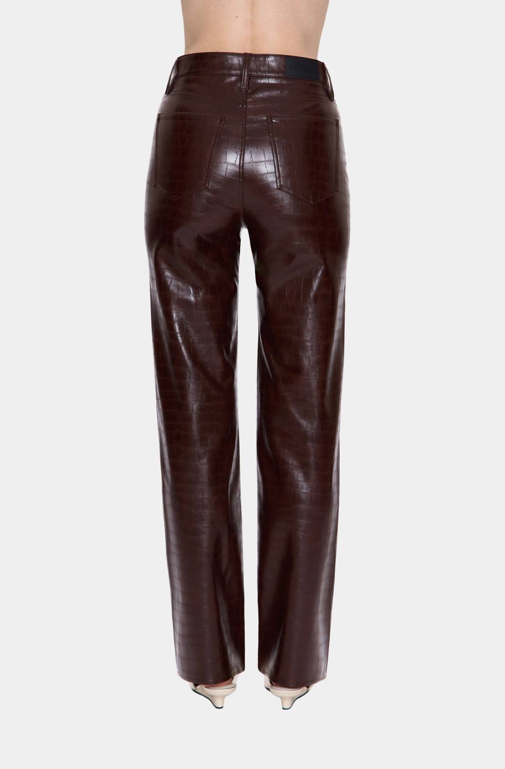 PISTOLA Cassie High Rise Straight Leg Jeans in tobacco croc - women's jeans - alternate view