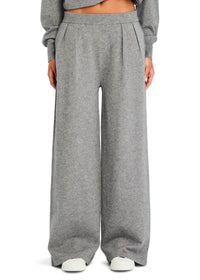 SER.O.YA Alya Knit Pleated Trousers in heather grey - women's pants - view 4