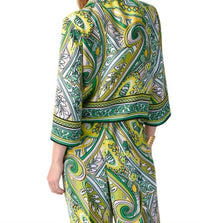 Joseph Ribkoff Matching Woven Paisley Print Pant And Top Set in set vanilla multi - women's sleepwear - alternate view