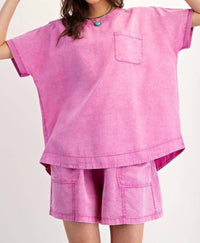 Easel - Mineral Washed Pull-on Shorts