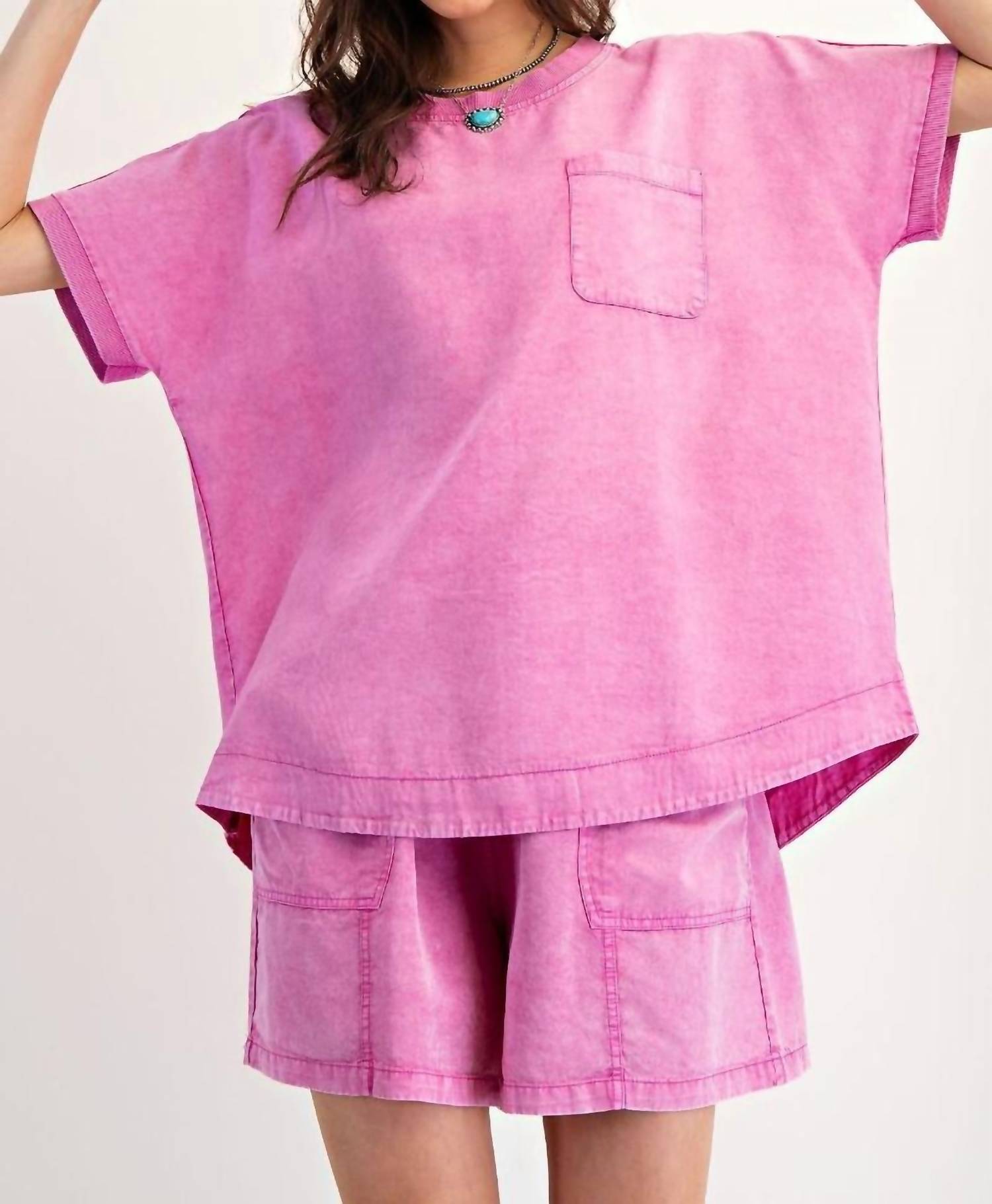 Easel - Mineral Washed Pull-on Shorts