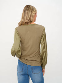 Six/Fifty - Janie Ribbed Satin Sleeve Top